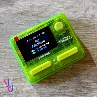 SONICAKE Pocket Master 超迷你口袋掌機 綜合效果器 電吉他效果器 - 含LOOP功能 破音效果 IR模擬, 透明 螢光綠 Gameboy 配色, 1個