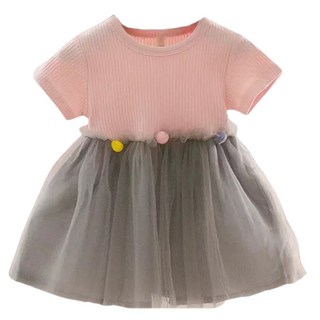 萱寶媽咪baby童裝館 韓版公主連身裙 蝴蝶結格子裙 紗裙小洋裝 女童連身裙 短袖童裙