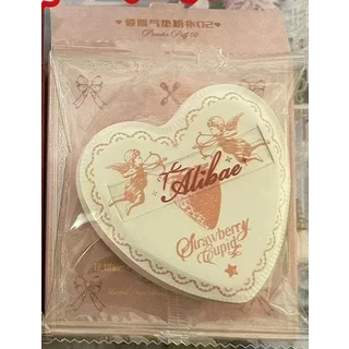 Flower Knows X Alibae 공동 한정 시리즈 러브 에어 쿠션 파우더 퍼프 블러쉬 메이크업 도구, 07 Pink and white