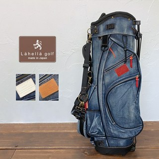 【라헤라 골프 공식 숍】【라쿠텐 1위】워슈드데님 캐디백 스탠드식 맨즈 레이디스 구경 8.5 인치 7분할 45 드라이버 대응, 화이트