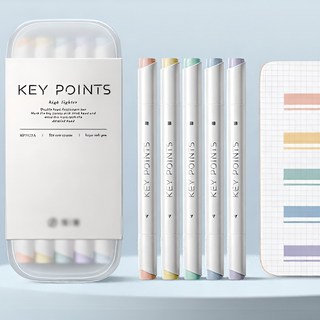 모먼트픽 파스텔형광펜 5색세트 혼합색상 다꾸펜, 5종, 1팩
