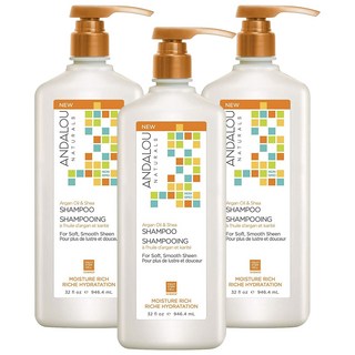 안달로우내추럴스 아르간 오일 & 시어 모이스처 리치 히드라타시온 샴푸, 3개, 946.4ml