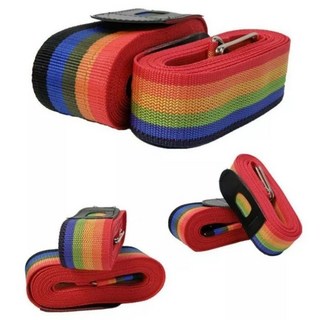 彩虹4米超長款彩色行李打包帶 航空箱包配件 十字行李箱包帶 捆包帶 捆箱帶 行李帶 高級箱包保險帶