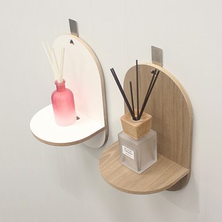 다빈 아치형 벽걸이 선반 디퓨저 거치대 원룸 공간활용 인테리어 선반 감성 카페 소품, 1단, 네츄럴