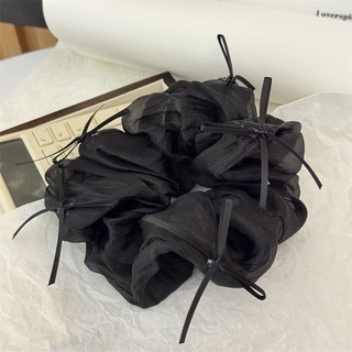 유니스뮬라 무지 심플 리본끈 러블리 헤어끈 머리끈 스크런치 곱창밴드