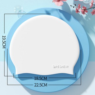 硅膠泳帽 女長發護耳可愛時尚印花游泳帽 成人男加大號防水不勒頭, 白色, 1個