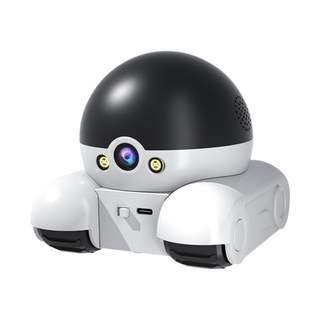 智能移動監控器，全屋移動，雙向語音，遠程操控，異常警報，星光夜視，超低視角, 1套, 雙鏡頭 寵物監視器