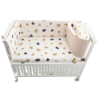 KIDS PARK 純棉可洗防撞嬰兒豆豆絨床圍