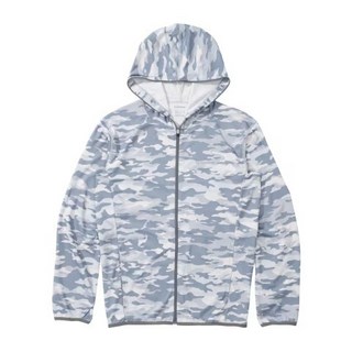 Shimano WJ-040X 吸濕快乾抗UV連帽長袖排汗衫外套, 1個, 25年-迷彩淺藍 L號(130181)