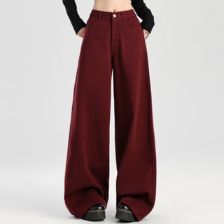 쁘띠꼬모여성 메일라드 앙고라 레드 하이웨이스트 데님 와이드 팬츠 N 540919