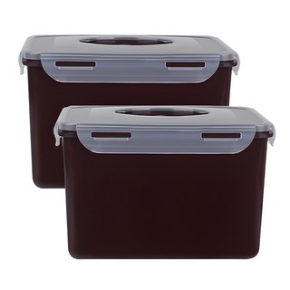 Zeonic Cocoa Lock 單把手泡菜桶, 2個, 4L