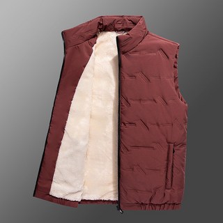 羊羔絨羽絨棉男士保暖背心馬甲 大尺碼青少年無袖運動外套坎肩