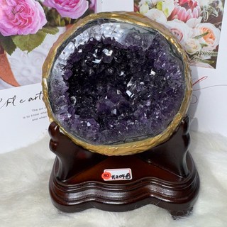 金水唷 頂級烏拉圭紫水晶洞ESPa 4.204kg 口寬洞深帝王紫 開幕禮品首選, 1個