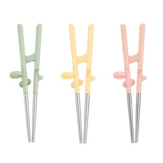 어린이집 준비물 에디슨 유아 교정 젓가락 2단계 KC 인증 오른손 휴대용 세트, 1개, 옐로우EC1288