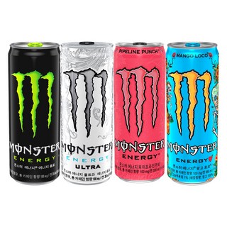 몬스터 에너지 드링크 8종 모음, 7) 그린6+울트라6+펀치6+망고6, 1세트, 355ml