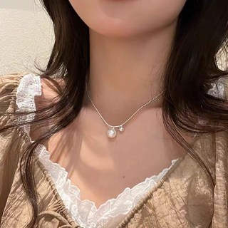 鴻利首飾廠 施家珍珠圓球吊墜項鏈 簡約韓版氣質鎖骨鏈