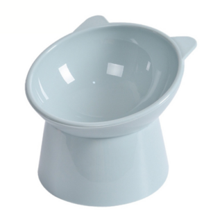 寵物高腳碗 護頸設計 貓狗通用碗 貓碗 狗碗 飼料碗 水碗 斜口止滑碗, 北歐藍, 1個