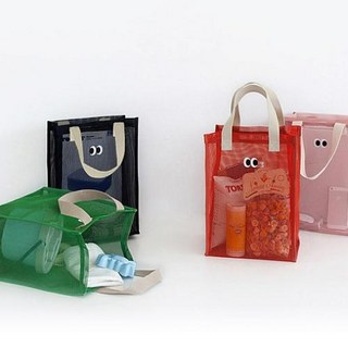 눈치코치 컬러풀 메쉬가방, 핑크