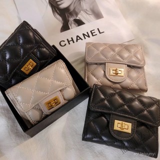 熱賣 韓係經典菱格小香風小羊皮皮夾短夾卡包女高級感小香風菱格時尚卡包精緻高檔卡夾2025原創新款卡片包1L9