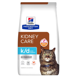 Hill's 希爾思 處方 腎臟護理 k/d 早期照護 貓糧 雞肉口味 維持腎臟健康, 1.81kg, 1個, 腎臟/心臟/肝臟