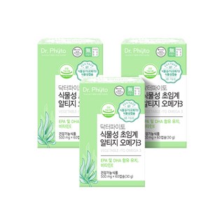 닥터파이토 식물성 초임계 알티지 오메가3 임산부 어린이 식물성캡슐 4세대 500mg X 60캡슐, 60정, 3개