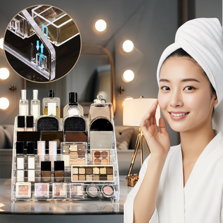 통품스토어 7단 대용량 두꺼운 아크릴화장품정리함 고급 투명화장품정리함, 1개