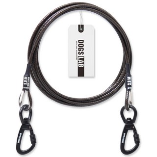 독스랩 강아지 와이어 리드줄 로프 중형견 대형견, 1개, 블랙