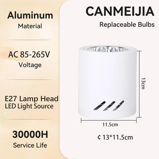 LED 조명 현대 홈 장식 통 천장 Led 220V 실내 아래로 전등 램프, 06 13CM Cylinder, 02 Cold Light Bulb, 01 빠른
