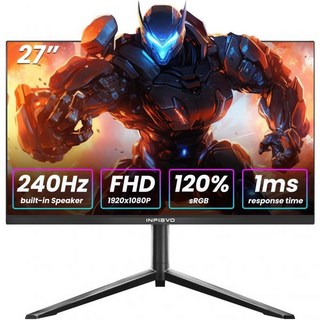 [관부가세포함] INFIEVO 27인치 게이밍 모니터 QHD 2560 x 1440P 180Hz IPS 1m, 27 Inch 1080P 240H