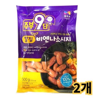 목우촌 주부9단 칼집비엔나소시지 500gx2개 /냉장 반찬 소세지 햄 부대찌개 볶음밥 안주, 2개, 500g