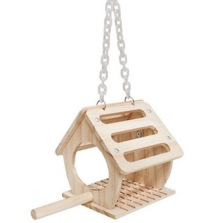 鸚鵡兩用小木屋 懸掛式實木鳥屋 寵物鳥休息站 磨嘴磨爪耐用 適用多種鸚鵡, 1個