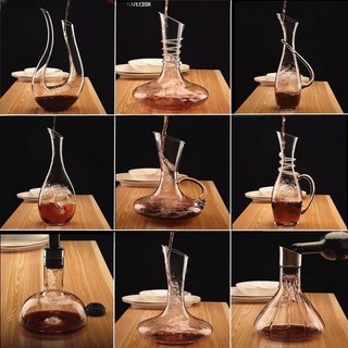 크리스탈 와인디켄터 유리 소재 고급 와인용품 에어레이터 기능 포함 디캔더, 1개, 1700ml