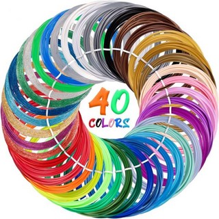 9661251 교체 심 리필 펜 샤프 펜슬 40색 세트 PLA 3D 필라멘트 3Doodler FLOW와 PRO 펜용 직경 1.75mm 프린트 소재 다색 프린터 인쇄