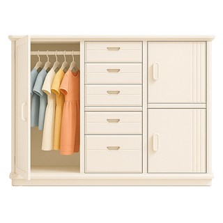 키들 아기 옷장 서랍장 행거, 화이트