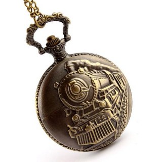 남녀공용 레트로 브론즈 기차 기관차 엔진 쿼츠 포켓 시계 목걸이 펜던트 체인 최고의 선물 새로운 패션, 1개