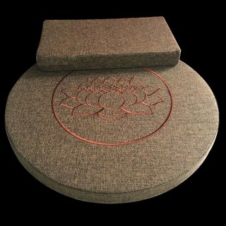 절 방석 불교 원형 사찰 템플스테이 고급 전통 무릎보호, 50 x50cm 두께 10cm, 5. 브라운/ 상하단 패드 세트