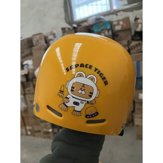 全新老虎兒童自行車頭盔 可調頭圍 可愛卡通圖案 附護目鏡與耳朵 夏季透氣舒適, 1個