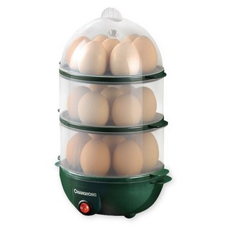 RUN Home 멀티 계란 찜기 3단 대용량 가정용 호빵 달걀 삶는 기계, 3단 그린, 3개