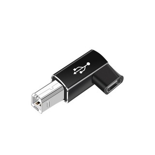 USB Type-C 轉 USB B 母頭 轉接頭, 1個, 40-758-02(黑色彎頭)