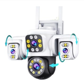 YOOSEE總代理 三鏡頭900萬監視器 防水防雷 WiFi 超清 彩色夜視 鏡頭 攝像機 支援512G記憶卡 警報偵測攝影機, 1個, X6 PRO(3.0MP)