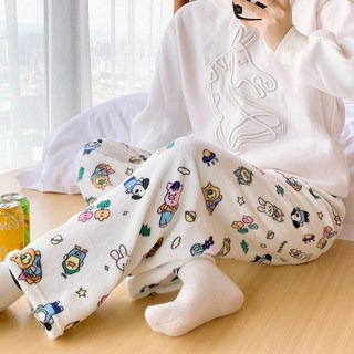 바바 따뜻하고 포근한 극세사 파자마 수면 잠옷 바지