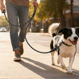 솔리드온 중대형견 꼬임방지 리드줄, 1개, 블랙