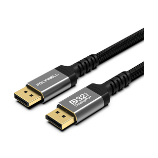 POLYWELL 寶利威爾 DP 1.4 8K鋁合金編織線 8K60 4K144 適用高更新率電競螢幕, 1條, 2m