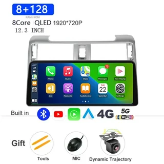 와이파이 라우터 12.3인치 안드로이드 13 토요타 4러너 2009-2017용 헤드 유닛 올인원 카 라디오 멀티미디, 07 8 128 4G AHD