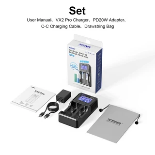 XTAR 1.5V VX2 Pro 다기능 스마트 배터리 충전기 용량 방전 내부 저항 확인 고속, 02 VX2 PRO UK