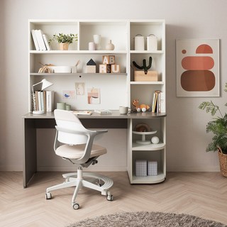 프레일 1500 전면책상 좌형, 좌형(화이트상판/화이트책장)