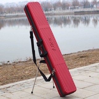 Alen 낚시대 하드케이스 낚싯대 로드케이스 케이스 낚시가방 낚시대케이스 루어로드케이스, 127cm, 랙이있는 지퍼 빨간색
