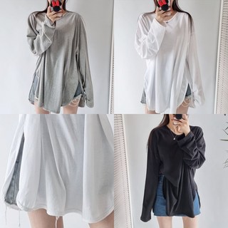 톡톡한워싱긴팔티 오버핏 롱티 긴팔티 무지티 라운드티 트임티 빅사이즈