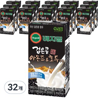 정식품 베지밀 검은콩 아몬드 호두 두유, 190ml, 32개