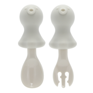 에디슨 자기주도 베이비 실리콘 스푼포크케이스세트, ES1389 문어 - 크림, 1개
